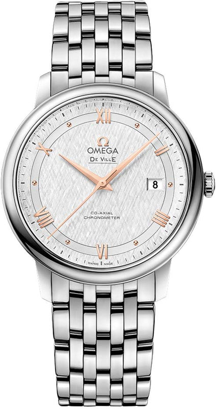Omega De Ville Prestige Co Axial Silver Dial Silver Steel Strap Watch for Men - 424.10.40.20.02.004 Buy Now By Omega