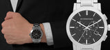 Burberry The City Black Dial Silver Steel Strap Watch for Men - BU9351 Buy Now By Burberry