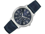 Guess Wafer Chronograph Quartz Blue Dial Blue Leather Strap Watch For Men - W0496G3 Buy Now By Guess