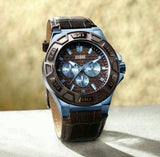 Guess Force Quartz Brown Dial Brown Leather Strap Watch For Men - W0674G5 Buy Now By Guess