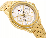 Tommy Hilfiger Ari Multifunction Diamonds Silver Dial Gold Steel Strap Watch for Women - 1781977 Buy Now By Tommy Hilfiger