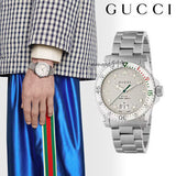 Gucci Dive Quartz White Dial Silver Steel Strap Watch For Men - YA136336 Buy Now By Gucci