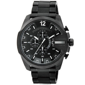 Diesel Mega Chief Chronograph Black Dial Black Steel Strap Watch For Men - DZ4283 Buy Now By Diesel