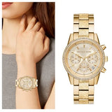 Michael Kors Ritz Gold Dial Gold Steel Strap Watch for Women - MK6356 Buy Now By Michael Kors
