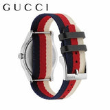 Gucci G Timeless Quartz White Red Blue Dial Multicolored NATO Strap Watch For Men - YA1264059 Buy Now By Gucci