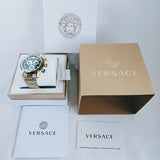 Versace V-Ray Chronograph Black Dial Two Tone Steel Strap Watch For Men - VE2I00421 Buy Now By Versace