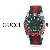 Gucci Dive Quartz Green Dial Two Tone NATO Strap Watch For Men - YA136339 Buy Now By Gucci