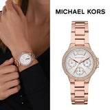 Michael Kors Camille Multifunction White Dial Rose Gold Steel Strap Watch For Women - MK6845 Buy Now By Michael Kors