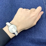 Calvin Klein Rebel White Dial White Leather Strap Watch for Women - K8P231L6 Buy Now By Calvin Klein