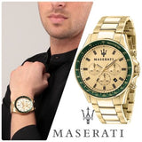 Maserati SFIDA Quartz Yellow Dial Gold Strap Watch For Men - R8873640005 Buy Now By Maserati