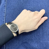 Calvin Klein Rebel Black Grey Dial Black Leather Strap Watch for Women - K8P231C1 Buy Now By Calvin Klein