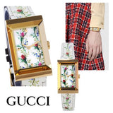 Gucci G-Frame Floral Mother of Pearl Dial White Leather Strap Watch For Women - YA147407 Buy Now By Gucci