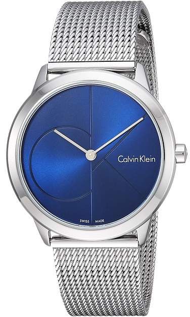 Calvin Klein Minimal Blue Dial Silver Mesh Bracelet Watch for Women - K3M2212N Buy Now By Calvin Klein