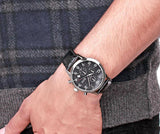 Hugo Boss Aeroliner Chronograph Black Dial Black Leather Strap Watch For Men - 1512448 Buy Now By Hugo Boss