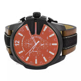 Diesel Mega Chief Quartz Black Dial Two Tone Leather Strap Watch For Men - DZ4305 Buy Now By Diesel