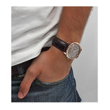 Guess Wafer Quartz Beige Dial Brown Leather Strap Watch For Men - W0496G1 Buy Now By Guess