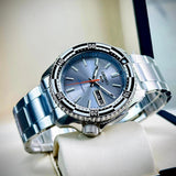 Seiko 5 Sports Special Edition Silver Dial Silver Steel Strap Watch For Men - SRPK09K1