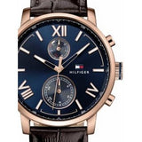 Tommy Hilfiger Aiden Quartz Blue Dial Brown Leather Strap Watch for Men - 1791308 Buy Now By Tommy Hilfiger