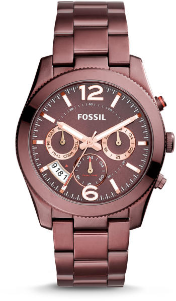 Fossil Perfect Boyfriend Multifunction Maroon Dial Maroon Steel Strap Watch for Women - ES4110 Buy Now By Fossil