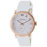 Marc Jacobs Baker White Dial White Leather Strap Watch for Women - MBM1283 Buy Now By Marc Jacobs