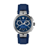 Versace Aion Chronograph Blue Dial Blue Leather Strap Watch for Men - VE1D01220 Buy Now By Versace