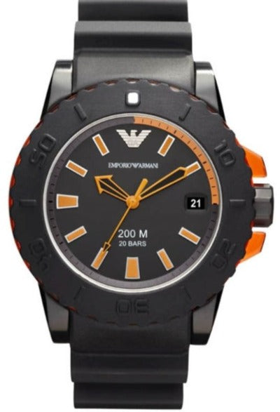 Emporio Armani Sportivo Quartz Black Dial Black Silicone Strap Watch For Men - AR5969 Buy Now By Emporio Armani