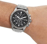Fossil Dean Chronograph Black Dial Black Steel Strap Watch for Men - FS4721 Buy Now By Fossil