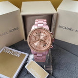Michael Kors Ritz Chronograph Rose Gold Dial Rose Gold Steel Strap Watch For Women - MK6753 Buy Now By Michael Kors