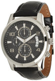 Guess Exec Chronograph Quartz Black Dial Black Leather Strap Watch for Men - W0076G1 Buy Now By Guess
