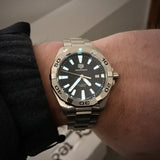 Tag Heuer Aquaracer Automatic Caliber 5 Black Dial Silver Steel Strap Watch for Men - WBD2110.BA0928 Buy Now By Tag Heuer
