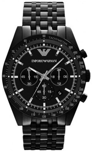 Emporio Armani Tazio Chronograph Black Dial Black Steel Strap Watch For Men - AR5989 Buy Now By Emporio Armani