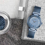 Guess Soho Diamonds Blue Dial Blue Mesh Bracelet Watch For Women - W0638L3 Buy Now By Guess