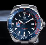 Tag Heuer Aquaracer Henrik Lundqvist Special Edition Blue Dial Silver Steel Strap Watch for Men - WAY101J.BA0746 Buy Now By Tag Heuer