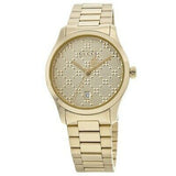 Gucci G Timeless Gold Dial Gold Steel Strap Unisex Watch - YA126461 Buy Now By Gucci