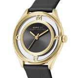 Marc Jacobs Tether Black Dial Black Leather Strap Watch for Women - MBM1376 Buy Now By Marc Jacobs