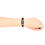 Gucci G Frame Quartz Green & Red Mother of Pearl Dial Multicolor Leather Strap Watch For Women - YA147408 Buy Now By Gucci