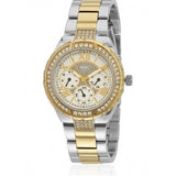 Guess Viva Diamonds Silver Dial Two Tone Steel Strap Watch for Women - W0111L5 Buy Now By Guess
