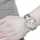 Guess Mini Prism Diamonds Silver Dial Silver Steel Strap Watch for Women - W12638L1 Buy Now By Guess