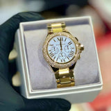 Michael Kors Camille Chronograph White Dial Gold Steel Strap Watch For Women - MK6994 Buy Now By Michael Kors