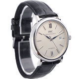 IWC Portofino Automatic White Dial Black Leather Strap Watch for Men - IW356501 Buy Now By IWC