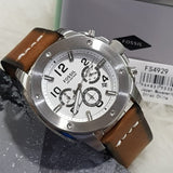 Fossil Modern Machine White Dial Brown Leather Strap Watch for Men - FS4929 Buy Now By Fossil