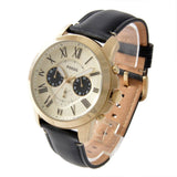 Fossil Grant Chronograph White Dial Black Leather Strap Watch for Men - FS5272 Buy Now By Fossil