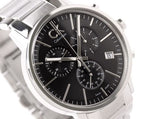 Calvin Klein Post Minimal Chronograph Black Dial Silver Steel Strap Watch for Men - K7627161 Buy Now By Calvin Klein