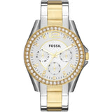 Fossil Riley White Dial Two Tone Steel Strap Watch for Women - ES3204 Buy Now By Fossil