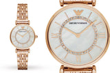 Emporio Armani Gianni T Bar Mother of Pearl Rose Gold Stainless Steel Strap Watch For Women - AR1909 Buy Now By Emporio Armani