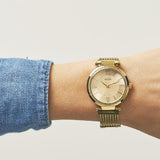 Guess Soho Champagne Dial Stainless Steel Mesh Bracelet Watch For Women - W0638L2 Buy Now By Guess