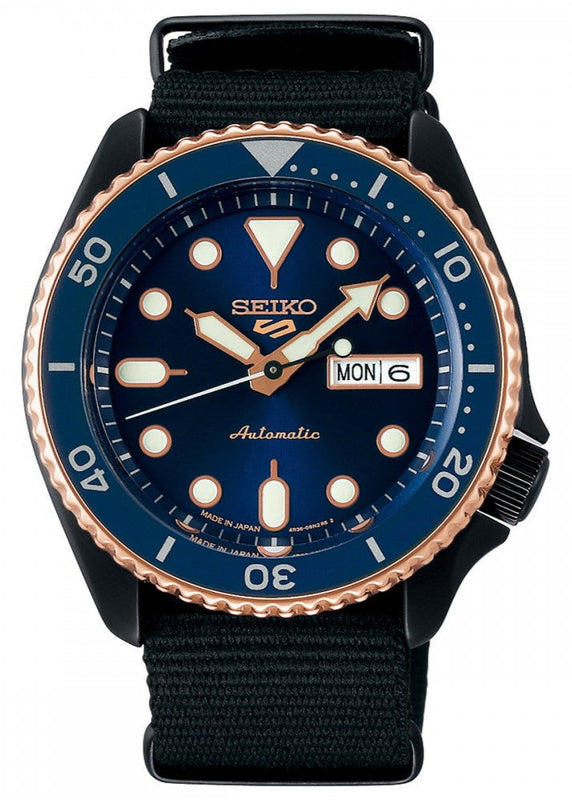 Seiko 5 Sports Automatic Blue Dial Black NATO Strap Watch for Men - SBSA098 Buy Now By Seiko