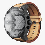 Diesel Mr. Daddy 2.0 Chronograph Grey Dial Brown Leather Strap Watch For Men - DZ7406 Buy Now By Diesel