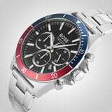 Hugo Boss Troper Chronograph Black Dial Silver Steel Strap Watch For Men - 1514108 Buy Now By Hugo Boss