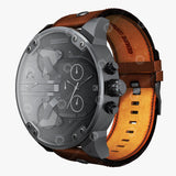 Diesel Mr Daddy Chronograph Grey Dial Brown Leather Strap Watch For Men - DZ7413 Buy Now By Diesel